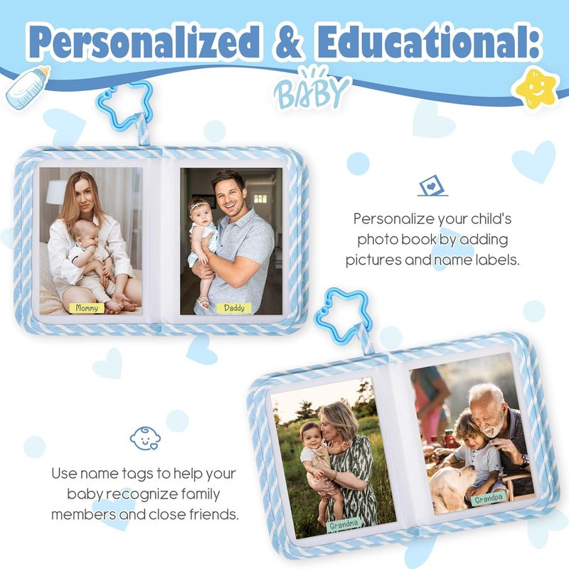 Lanpn Baby Photo Album Holds 17 4x6 Pictures, My First Soft Cloth Family Photo Book with Name Card & Name Tag Sticker, Fabric Kid Memory Keepsake Gift for Baby Shower Newborn Toddler Boy (Unicorn) - Image 4